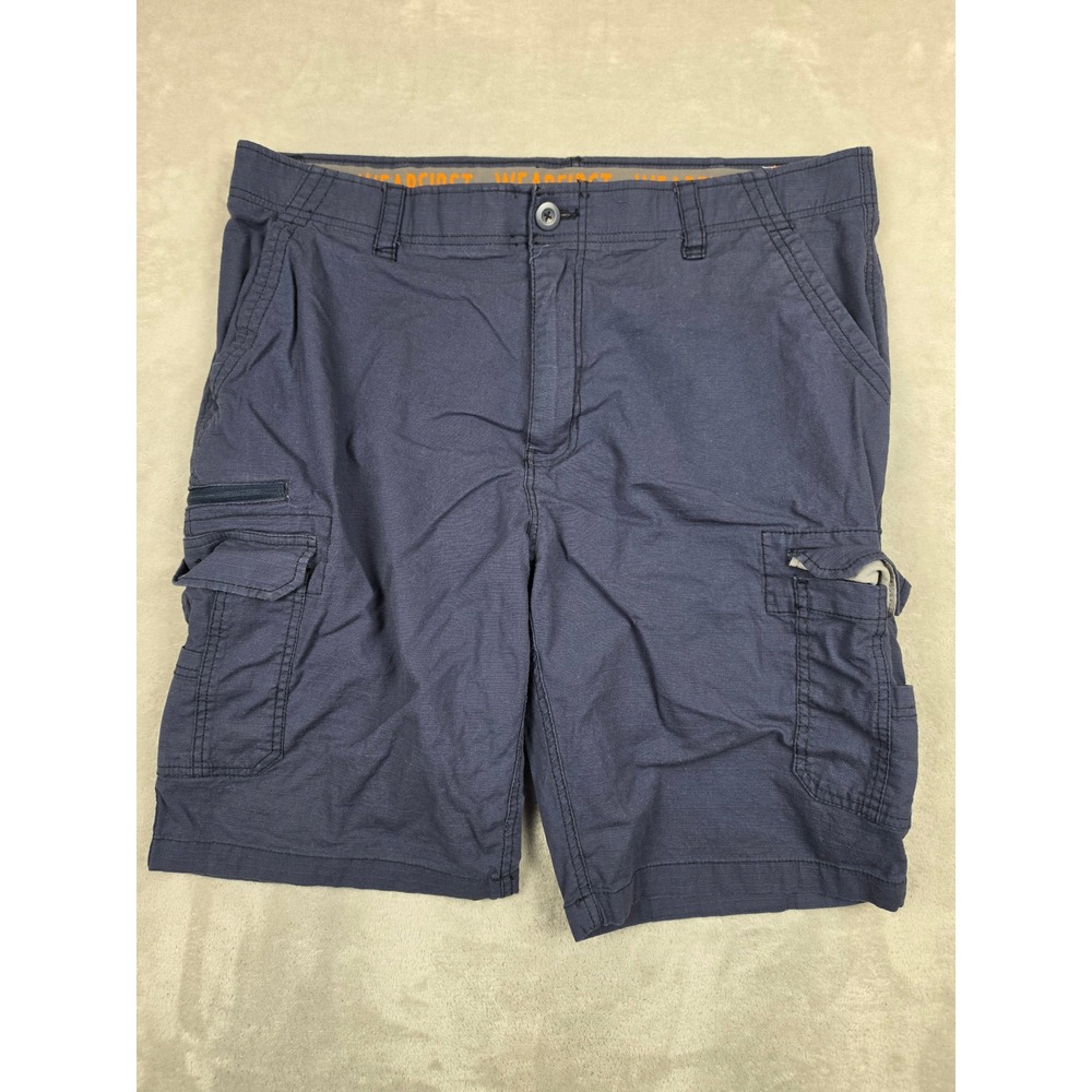 Wearfirst Cargo Shorts Mens 40 Navy Blue Ripstop Multi-Pocket Stretch